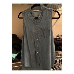 Abercrombie and Fitch denim button down tank top